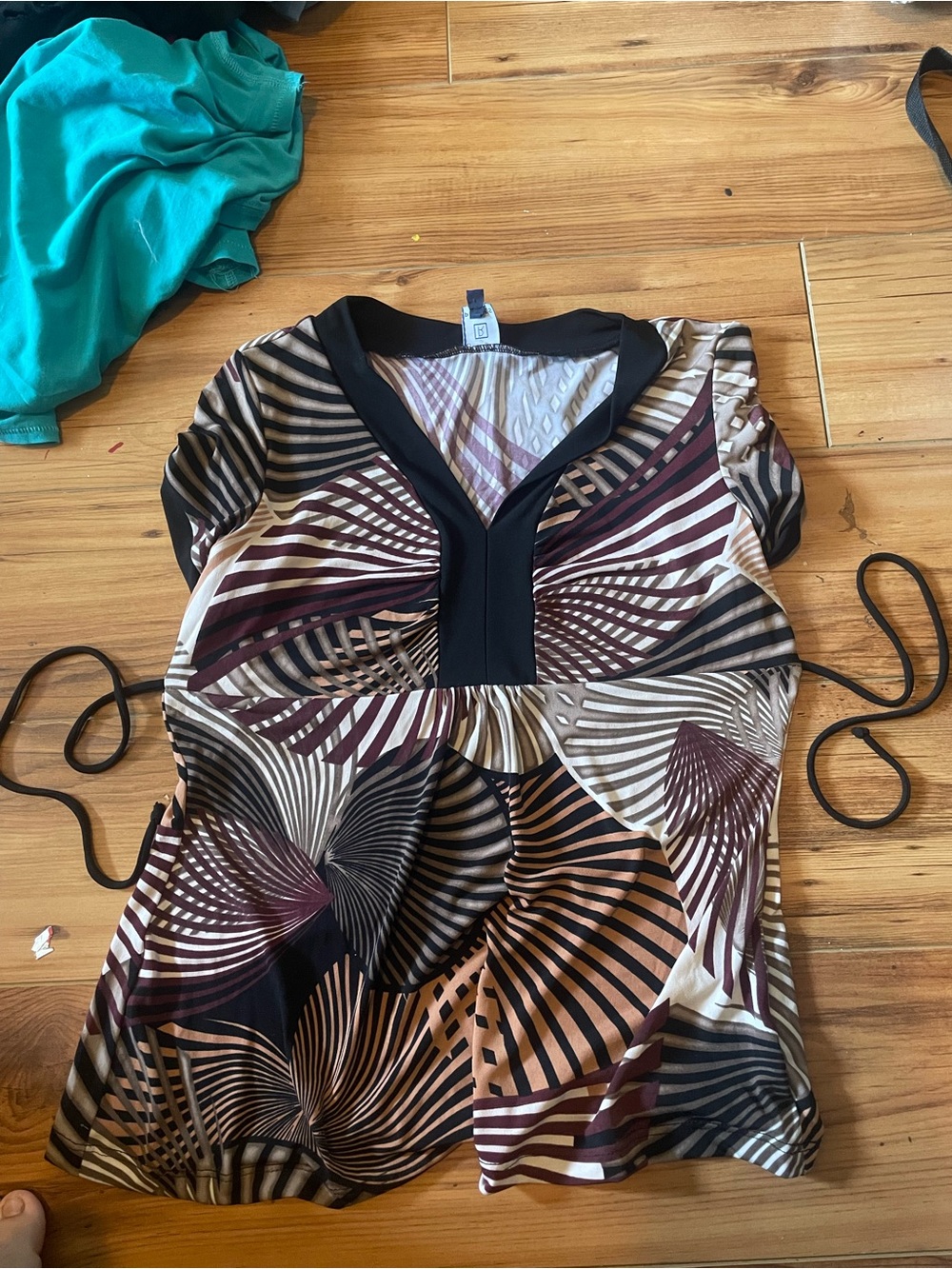 Espresso brown Y2K vintage Petites tie back top